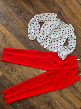 Červené elegantné nohavice zara, zara,s