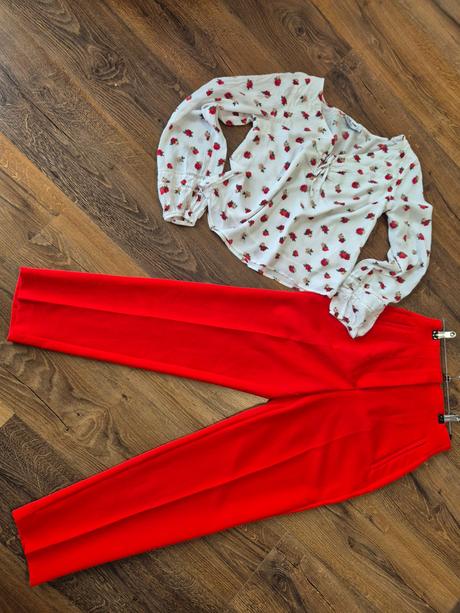 Červené elegantné nohavice zara, zara,s
