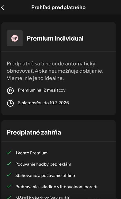 Youtube,spotify premium individual 3/6 mesiacov,