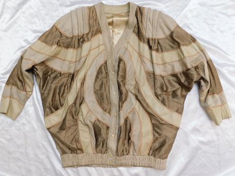 Luxusna vintage kožena/hodvabna bunda, 38