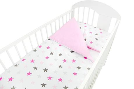 2-dielne hviezdičky ružové, obliečky do postieľky,, šírka (cm): 90,dĺžka (cm): 120
