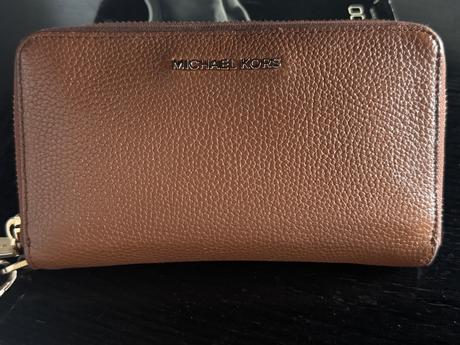 Michael kors peňaženka v tavej hnedej kozena, michael kors