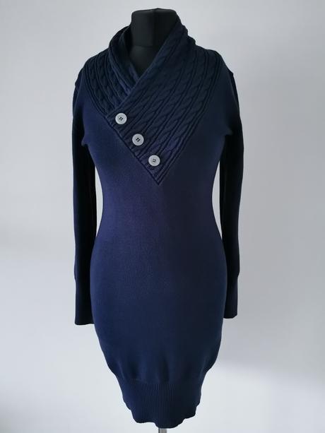 Pletené modré šaty bodyflirt s, bonprix,s