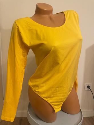 Žltý elastický body top, xl, xl