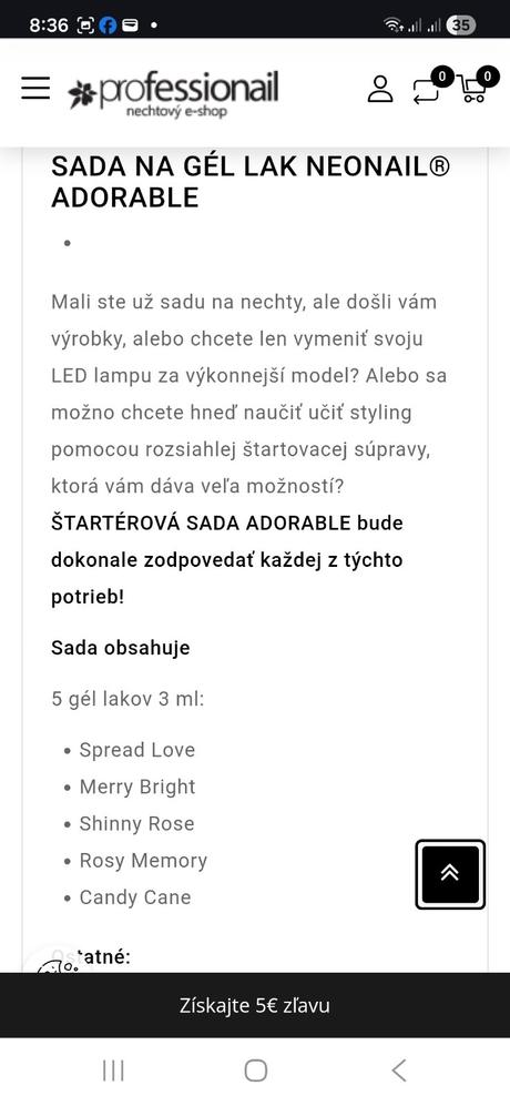 Neonal sada gél lak adorable, 