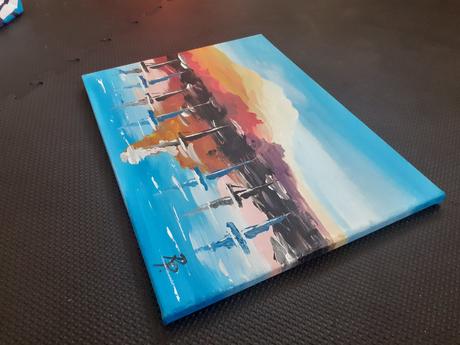 Obraz plachetnice - akryl na plátne, originál, 