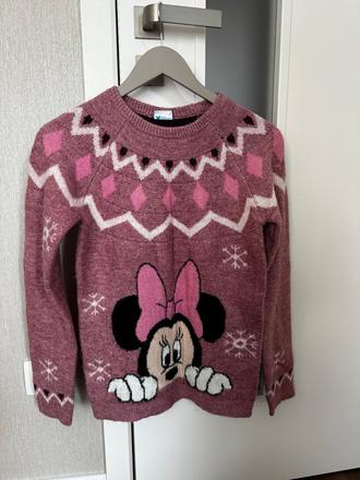 Nový dievčenský zimný svetrík minnie mouse, 152, tu,152