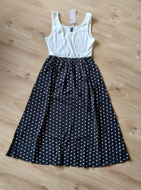 Šaty s bodkovanou sukňou, 38 / m