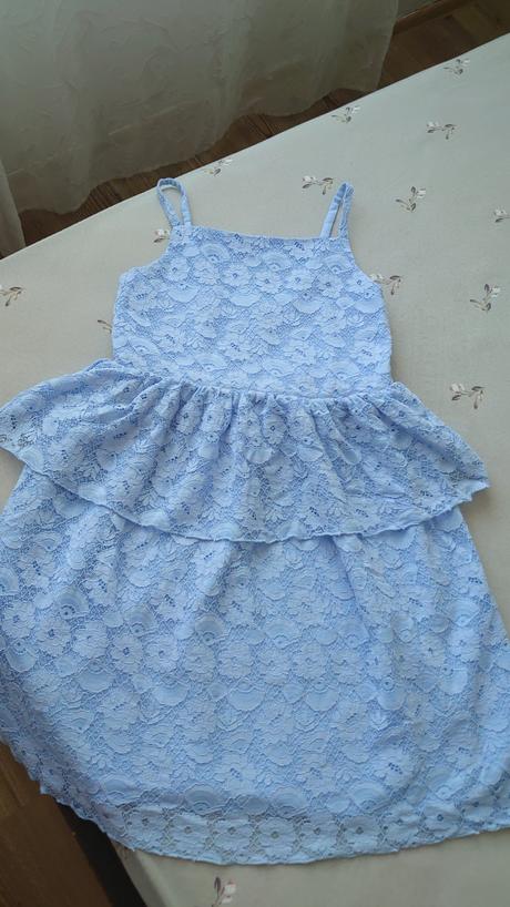 Čipkované šaty s volánmi, h&m,140