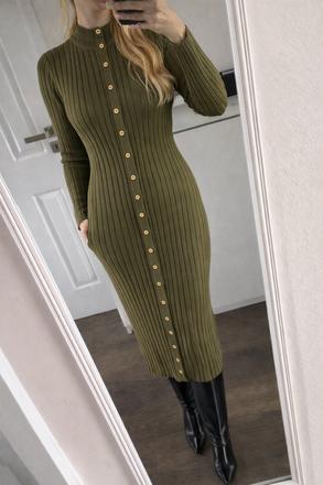 Khaki slim šaty michelle keegan, m