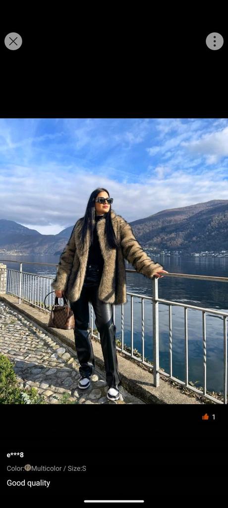 Kožuch bunda z umelej kožušiny, s