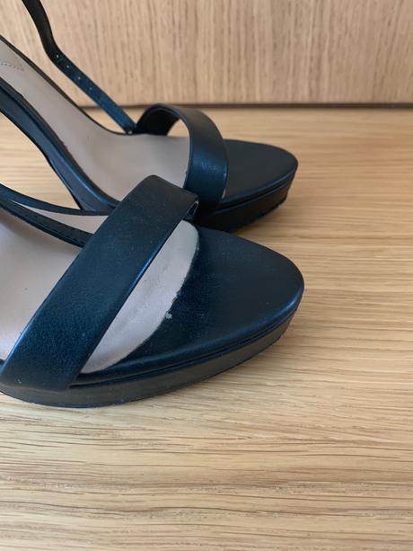 Aldo kožené čierne topánky na vysokom opätku, 38