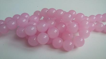 Korálky sklenené ružové 10 mm, 
