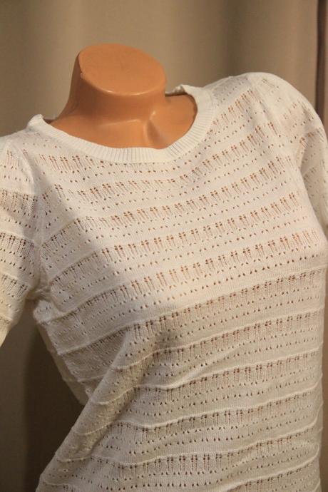 Biely pletený top, s/m, s