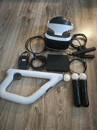 Playstation vr+ovládače+pištoľ, 