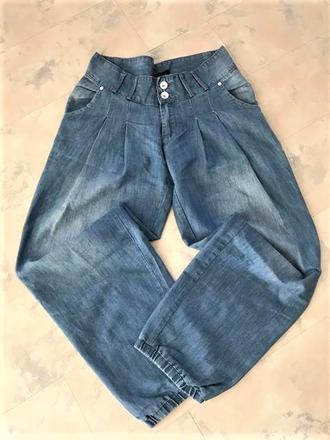 Voľné nabraté baggy tenké rifle, m