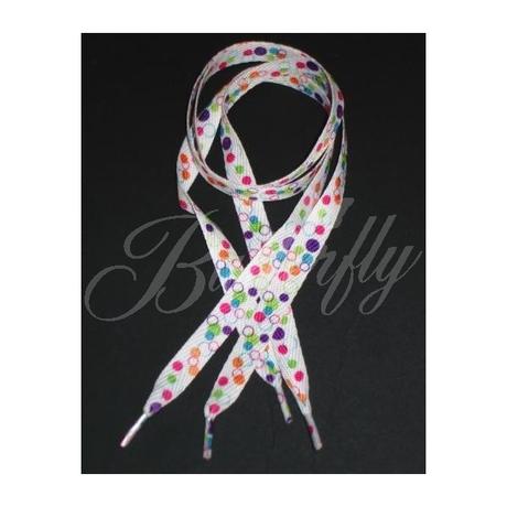 Šnúrky do topánok biele bodkované,