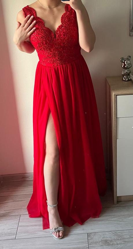 Červené tylové spoločenské šaty aj v xs aj s, m