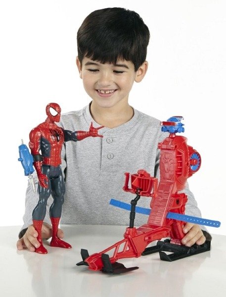 Spiderman figúrka 30 cm + vrtuľník web copter,