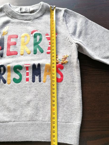 Šedý vianočný svetrik, h&m,98