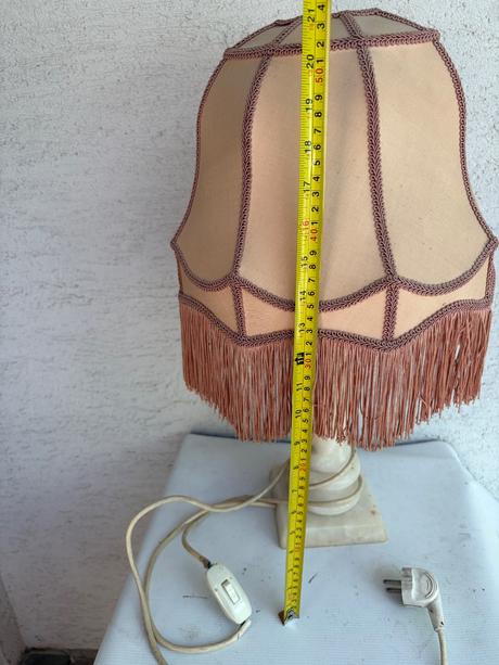Vintage uzasna lampa stolova cca 55cm s kamenym p,