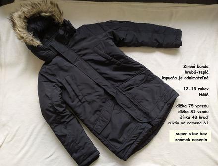 Zimná bunda, h&m,158