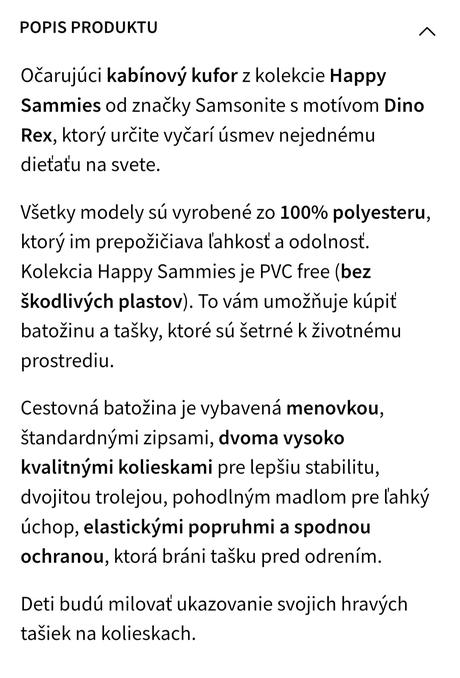 Samsonite detsky kufor, samsonite