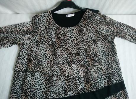 Dámsky elastický čierno hnedý top, carla ferroni, xxl