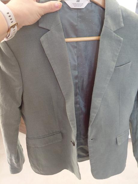 Raz oblečené sako- príjemná zelená farba-158, 158