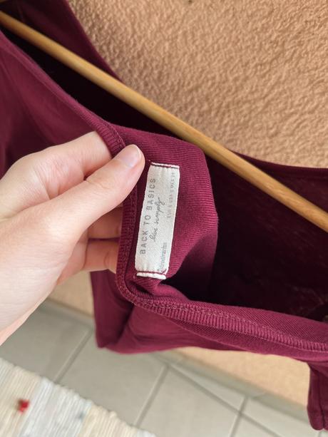 Bordový crop top stradivarius xs/s, stradivarius,s