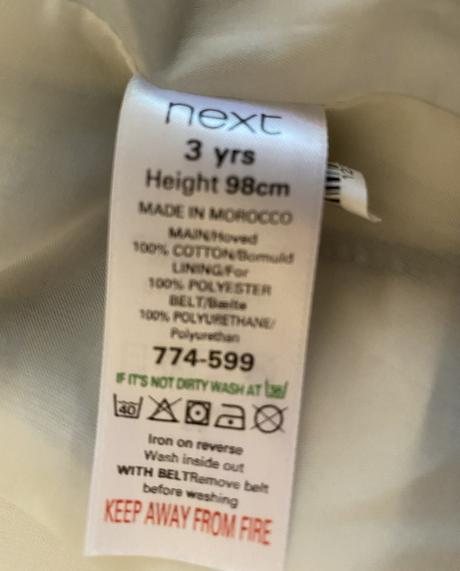 Pásiková bavlnená podšitá sukňa next v. 98/104, next,98