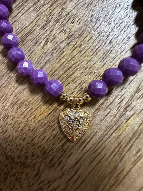 Náramok fosfosiderit so zlatým srdcom, 