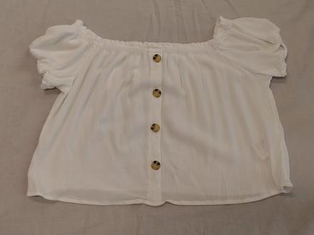 Dámsky biely crop top, h&m, l/xl, h&m,xl