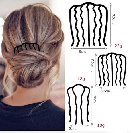 Sada 3ks kovových vkladacích hrebienkov do vlasov, 