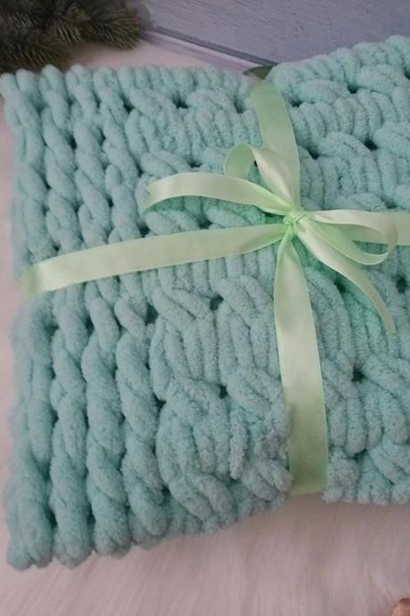 Mäkučká puffy detská deka do kočíka zelená, 