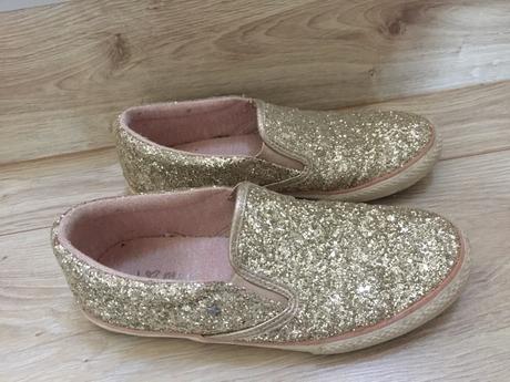 Zlate flitrove slip on tenisky, next,38