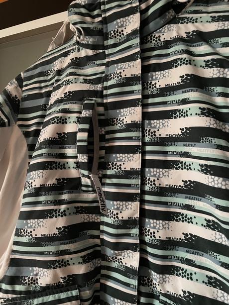 Meatfly bielo tyrkysová lyžiarska bunda, s