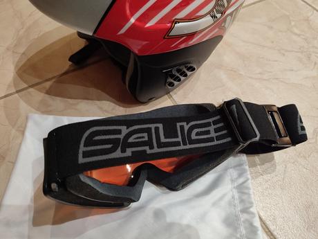 Detská lyžiarska prilba alpina + okuliare salice, alpina sports,s