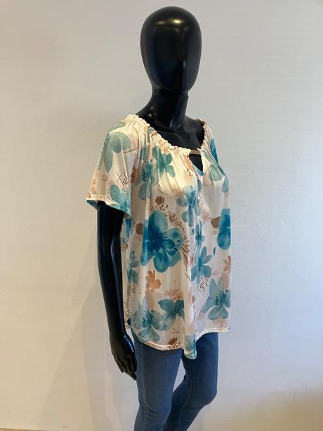 Dámska kvetovaná blúzka so spadnutými ramenami, l / m / s / xl
