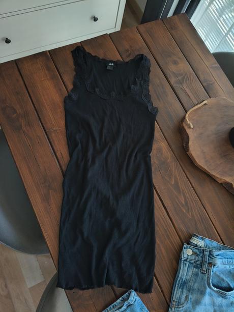 H&m bavlnené elastické minišaty m, h&m,m