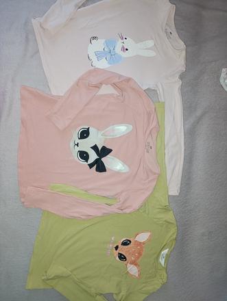 Tri tričká, h&m,134
