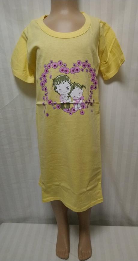 Žltá nočná košeľa s motívom happy rabbit, 104 cm, 104