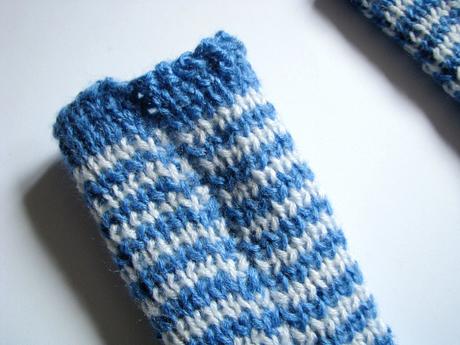 Modro-biele prúžkované štrikované ponožky, 36 / 37 / 38 / 39 / 40