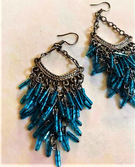 Extravagantné visiace korálková náušnice, 