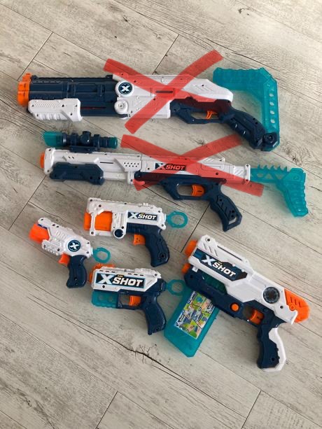 Detské zbrane nerf x-shot, 