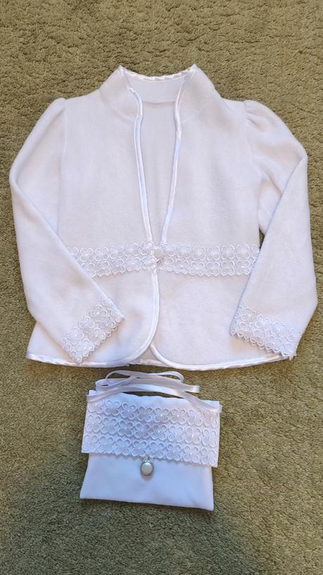 Kabátik/ bolerko plus kabelka na 1.sv.prijimanir, 134
