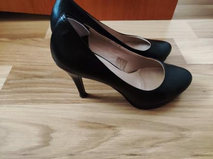 Čierne kožené lodičky, 37