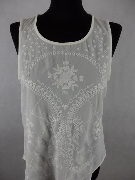 Maslový top s výšivkou, s