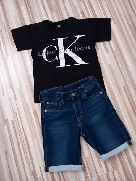 H&m šortky +tričko veľ.128, h&m,128