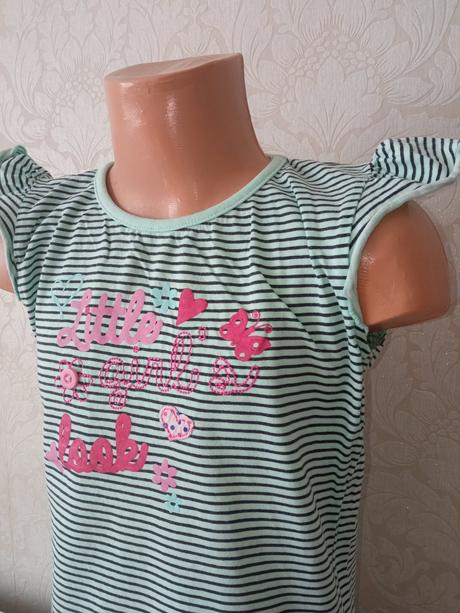 Dievčenské tričko s nápisom a volánikmi (134), loap,134